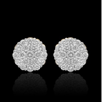 10k gold natural diamond invisible setting earring...