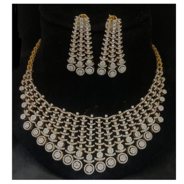 Gold light weight diamond necklace set