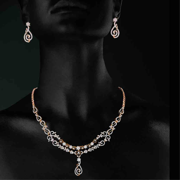 Gold classic diamond necklace set
